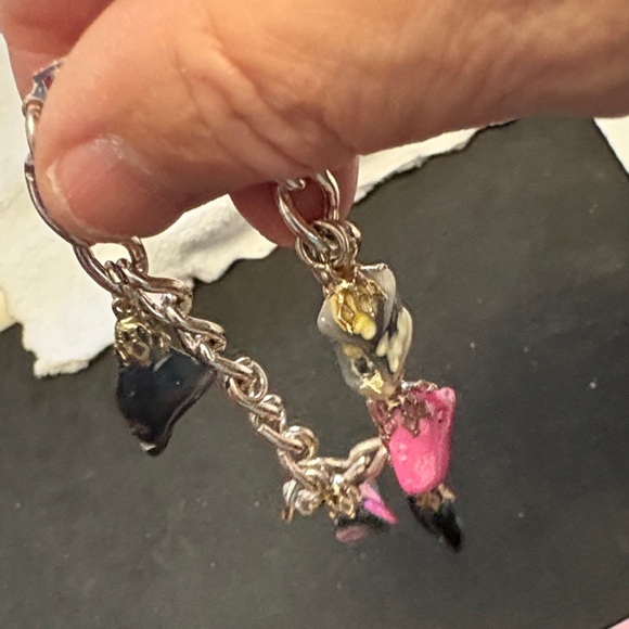 Chic Silver Plated Multicolour Stones Charm Bracelet From Germany - Picture 8 of 9